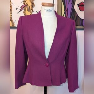 Women's Plum Single-Button Peplum Blazer